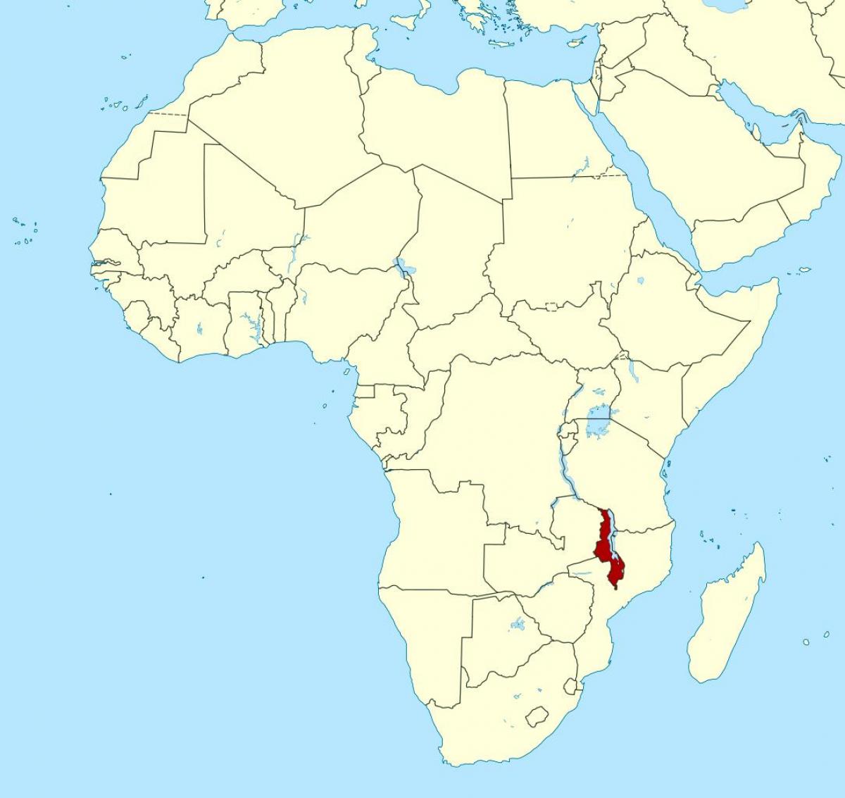 kaart Malawi asukoht kaardil aafrika