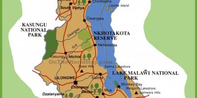 Kaart Malawi ja ümberkaudsed riigid